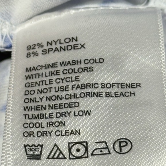 Tommy Bahama IslandZone Womens Tunic Top Blue White Geometric Split Neck M‎ - Picture 11 of 12